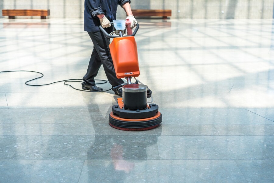 Commercial floor stripping by A & B Commercial Cleaning Service, LLC