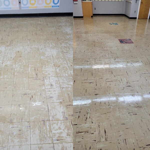 Before & After Commercial Floor Strip & Wax in Lower Paxton, PA (1)